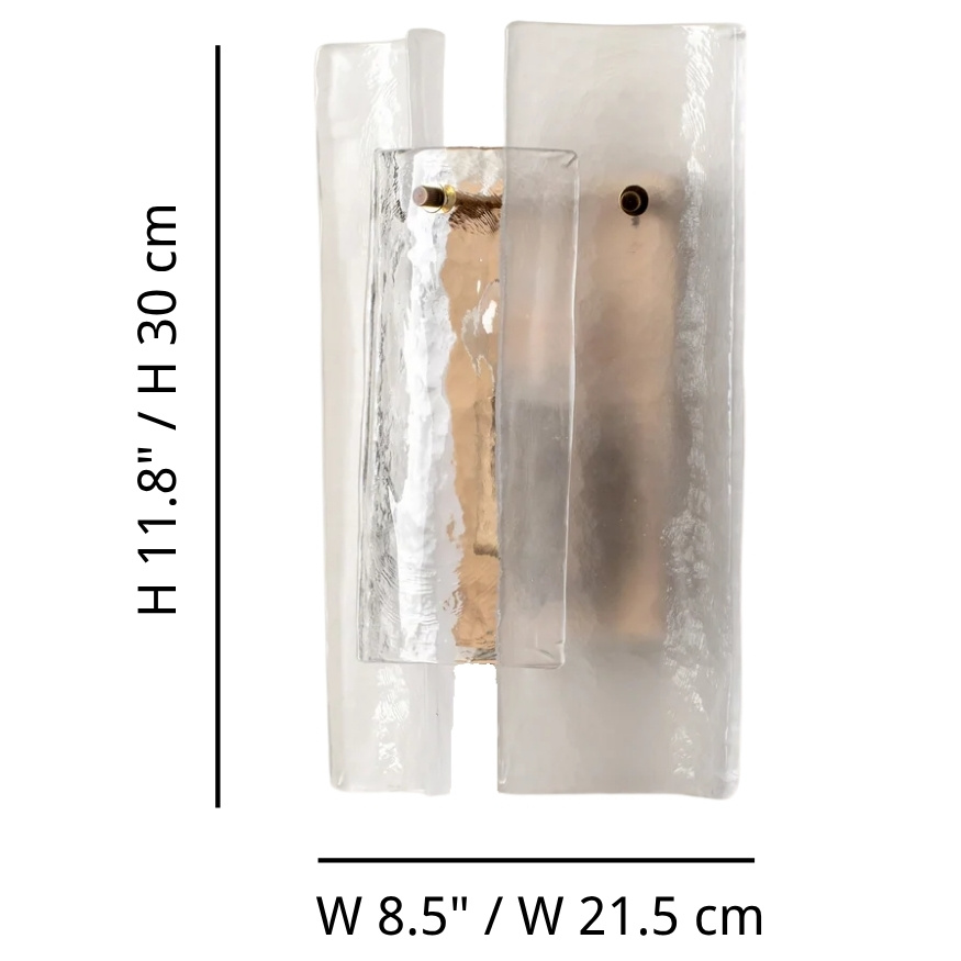 Afmetingen van de Velora wandlamp