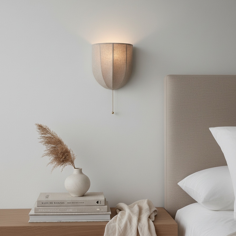 Fablune wandlamp in een rustige slaapkamer