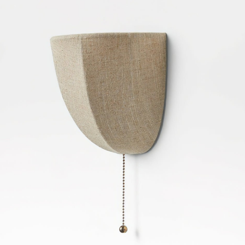 Fablune wandlamp met linnen kap en trekkoord