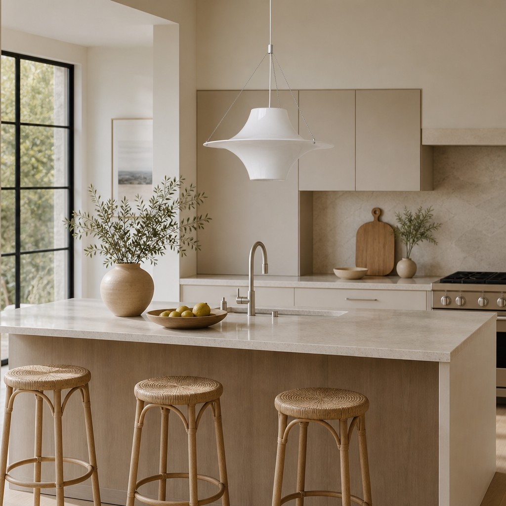 Saebery hanglamp in een lichte keuken