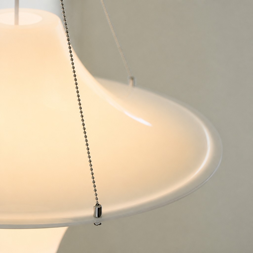 Close-up van de rand en ophanging van de Saebery hanglamp