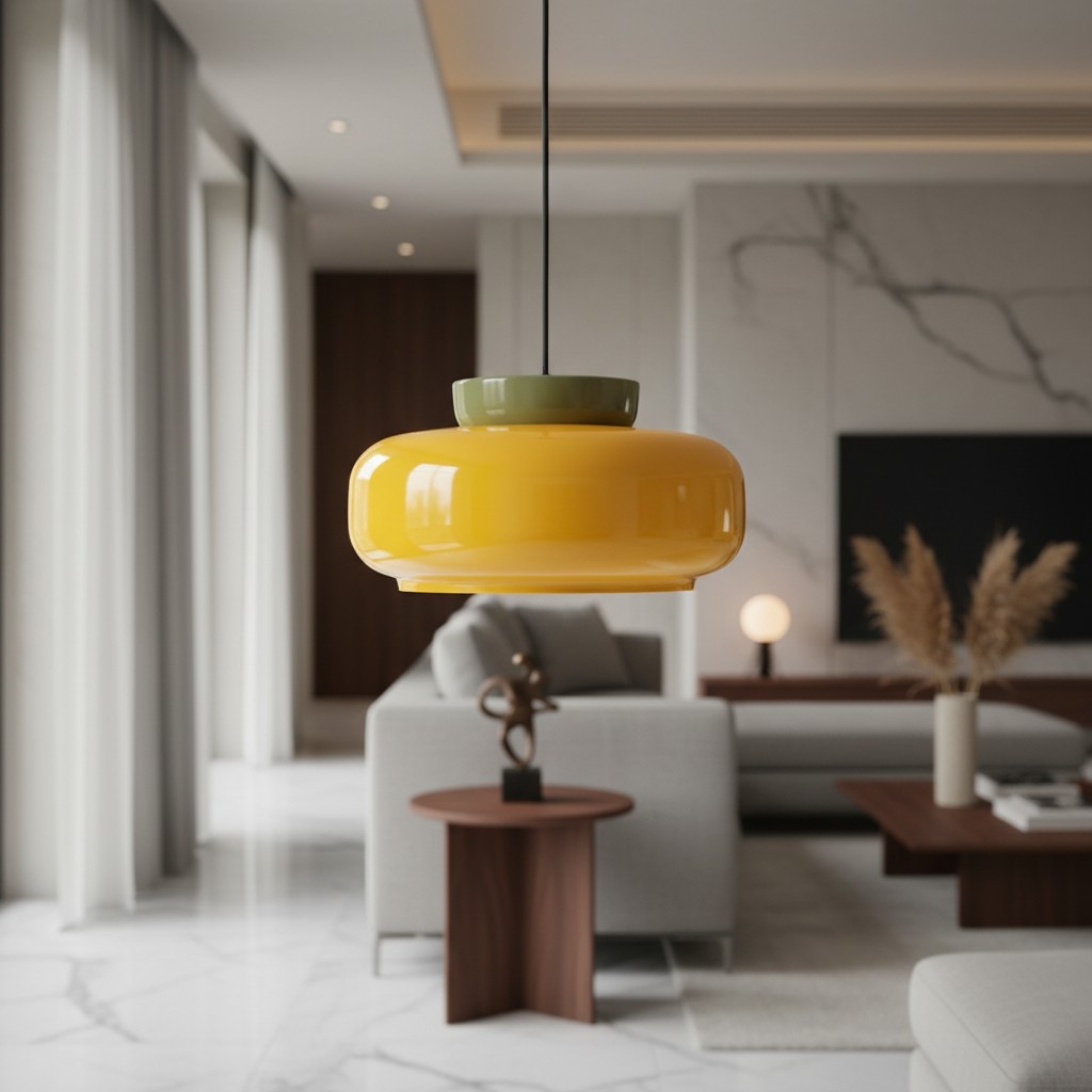 Middeleeuwse Bauhaus hanglamp in moderne woonkamer