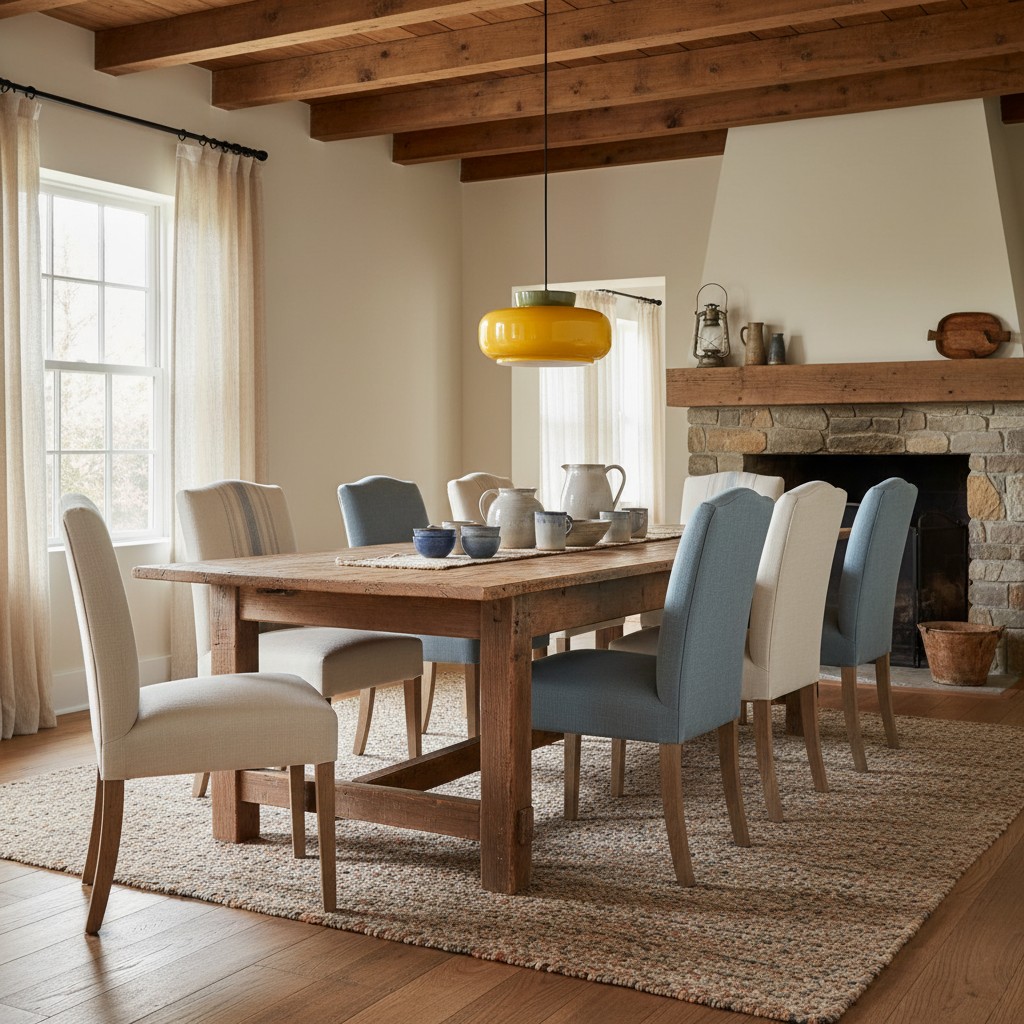 Bauhaus hanglamp boven eettafel