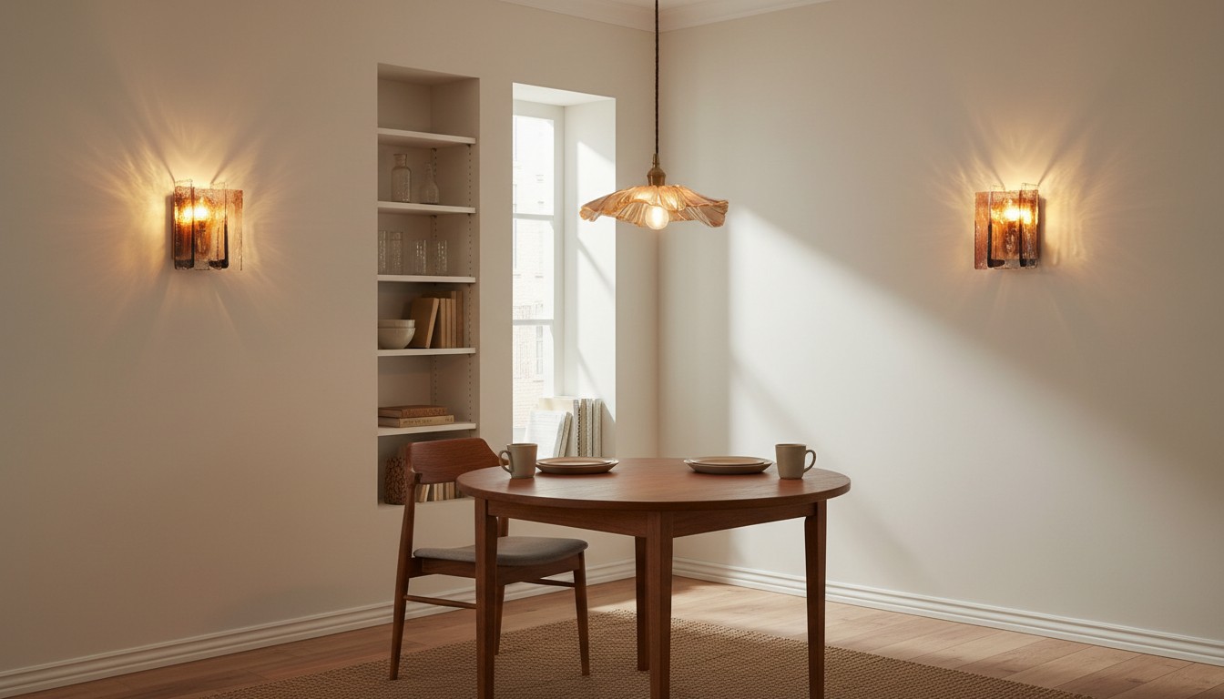 Metal Glass-serie interieur met wandlampen