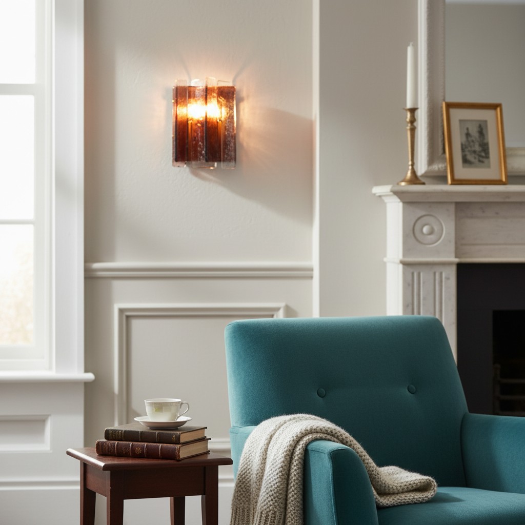 Blason wandlamp bij een zithoek