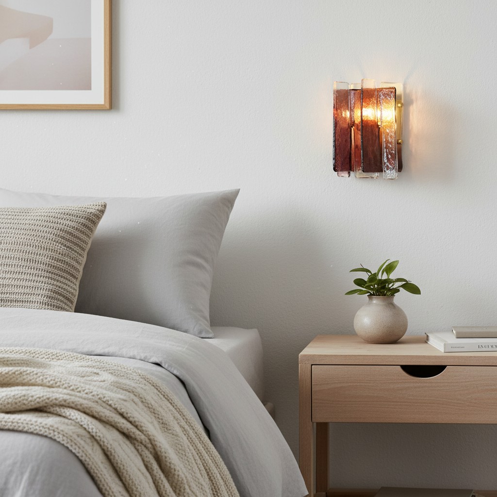 Blason wandlamp naast een bed
