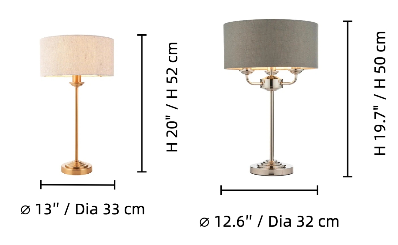 Afmetingen van de Tela tafellamp