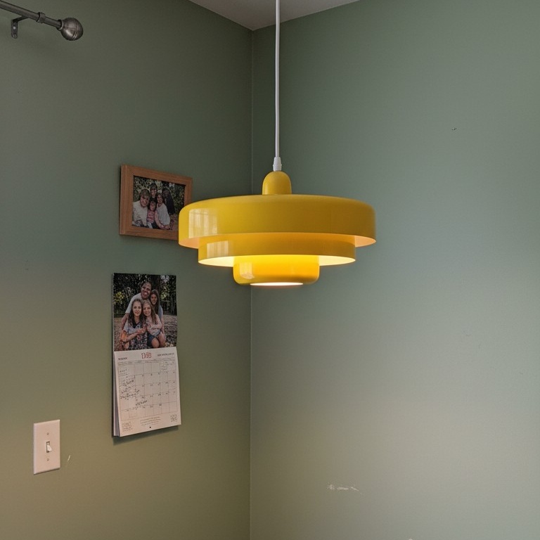 Gele hanglamp bij een klant