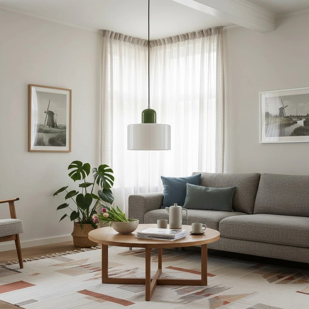 Morandi hanglamp boven een tafel