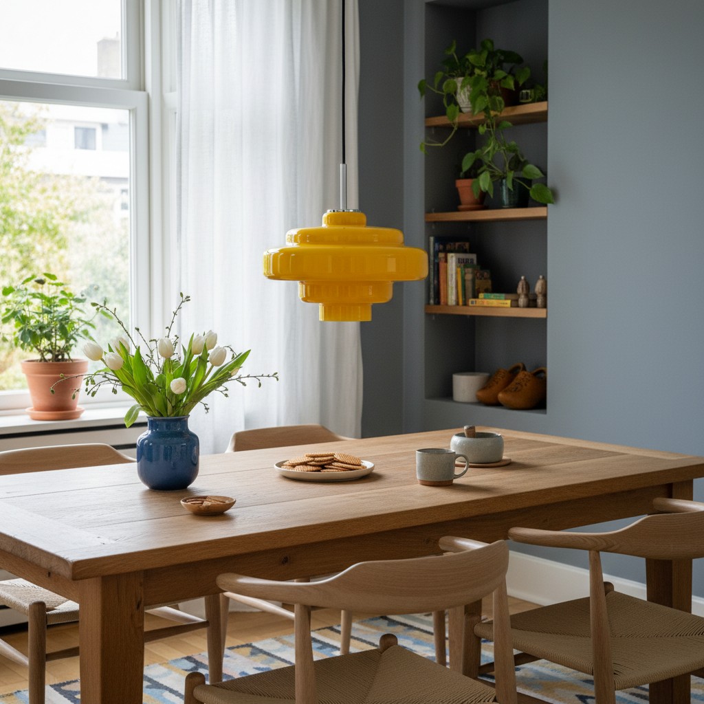 Koloro hanglamp boven de eettafel