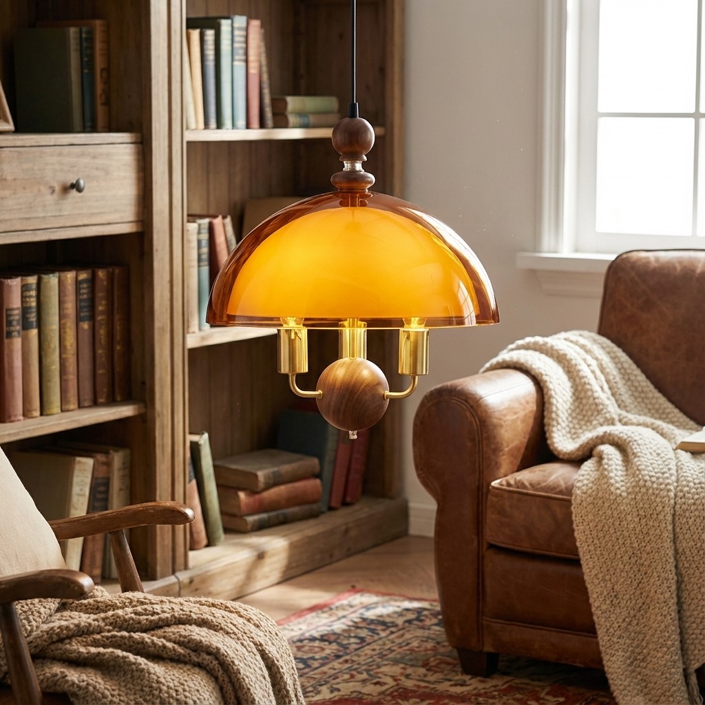 Sunset hanglamp in een leeshoek