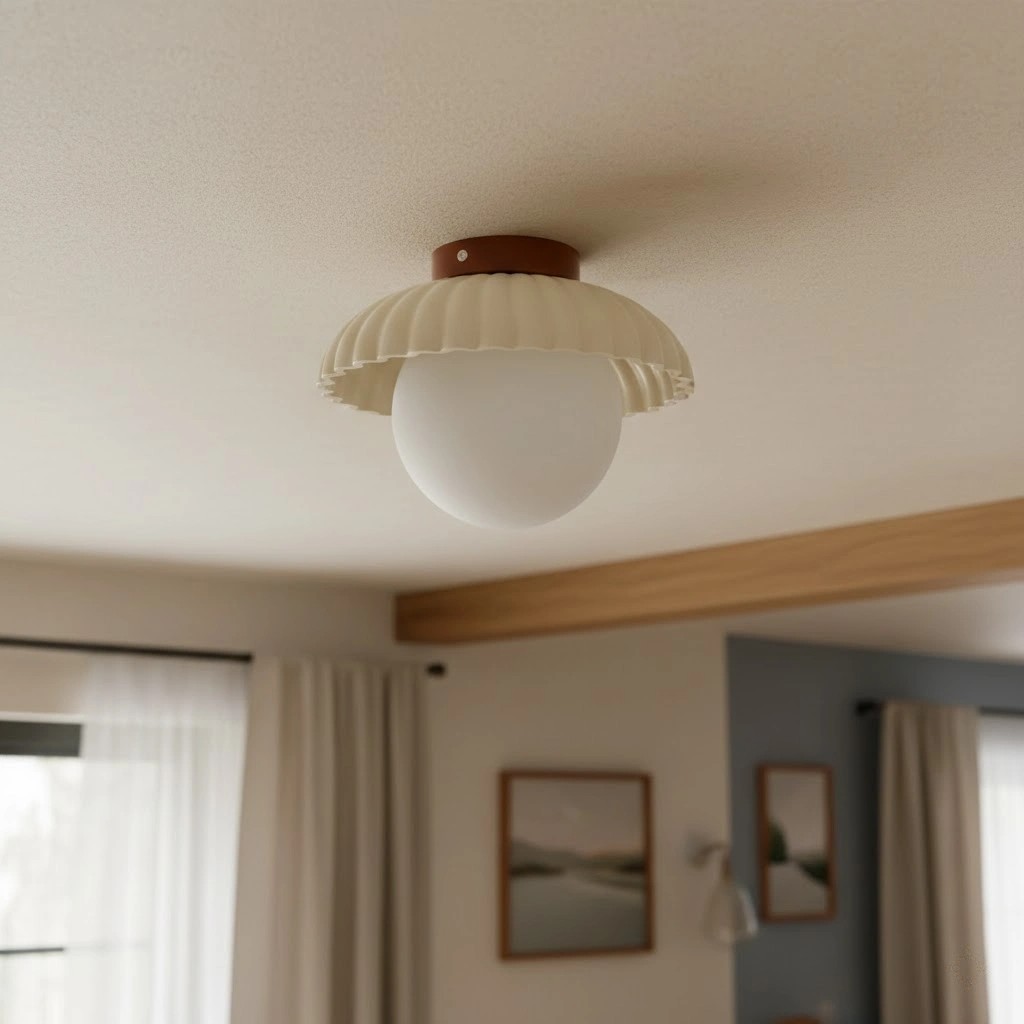 Alien plafondlamp in een slaapkamer of zithoek