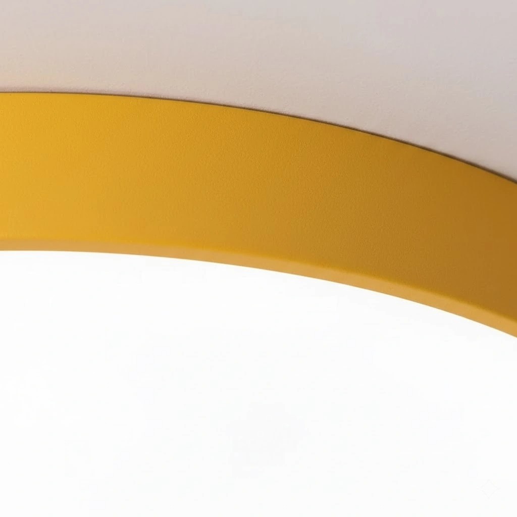 Gele rand van de plafondlamp