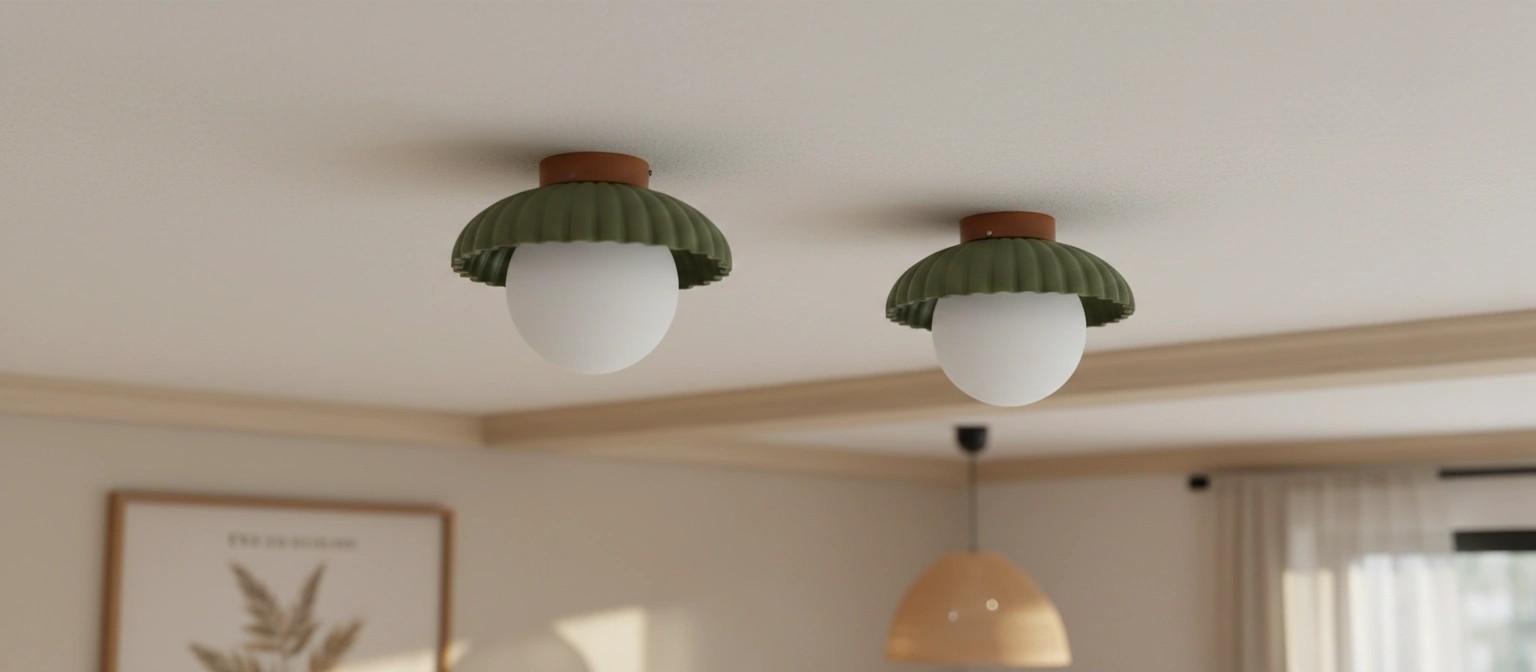 Alien plafondlamp in een interieur