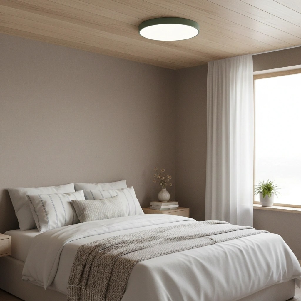 LED-plafondlamp in slaapkamer