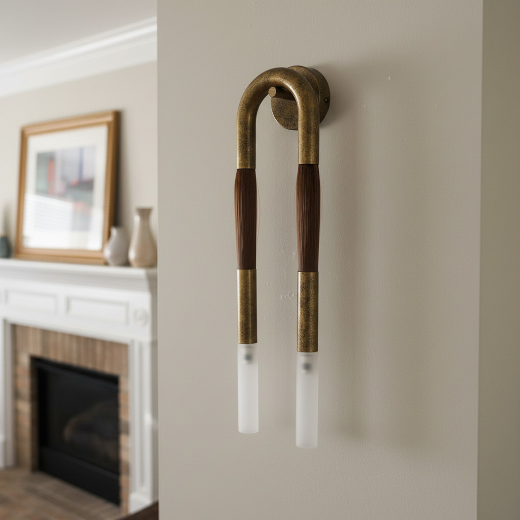 Strandia wandlamp bij een haard