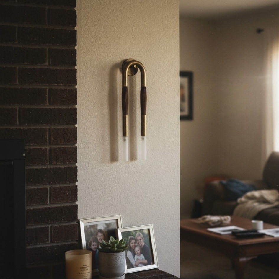 Strandia wandlamp in een woonkamer