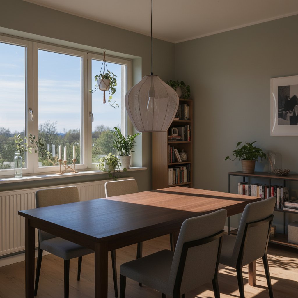 Lumifil hanglamp in een eetkamer met daglicht