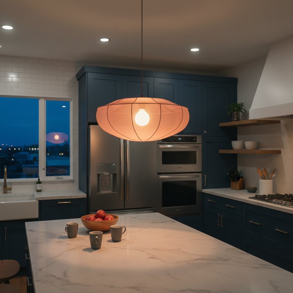 Lumifil hanglamp boven een kookeiland