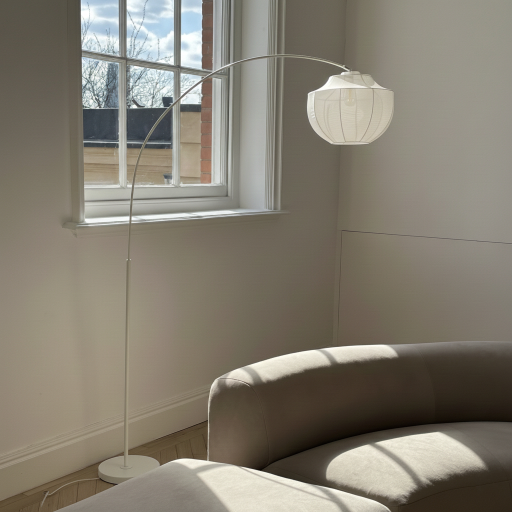 Klantfoto van de Lumifil booglamp bij een raam