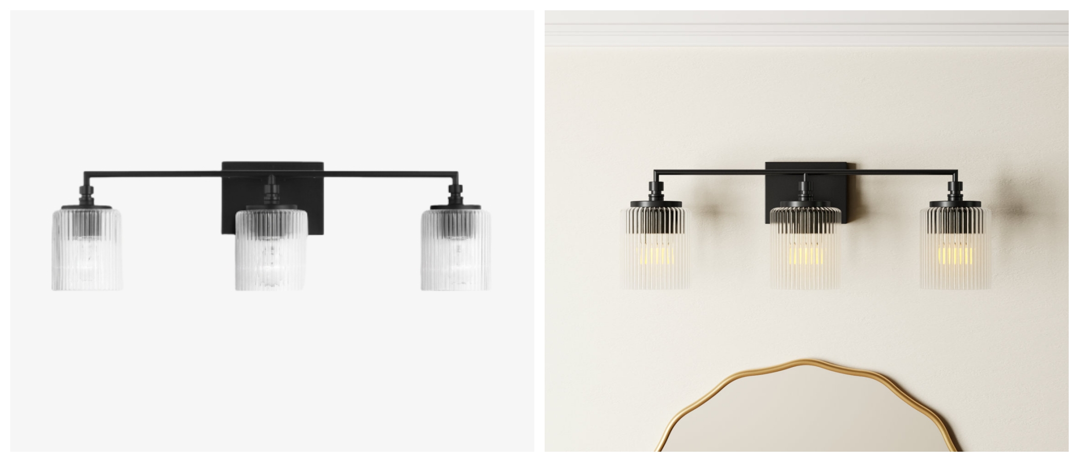 Aan en uit visueel effect van de Lirra wandlamp