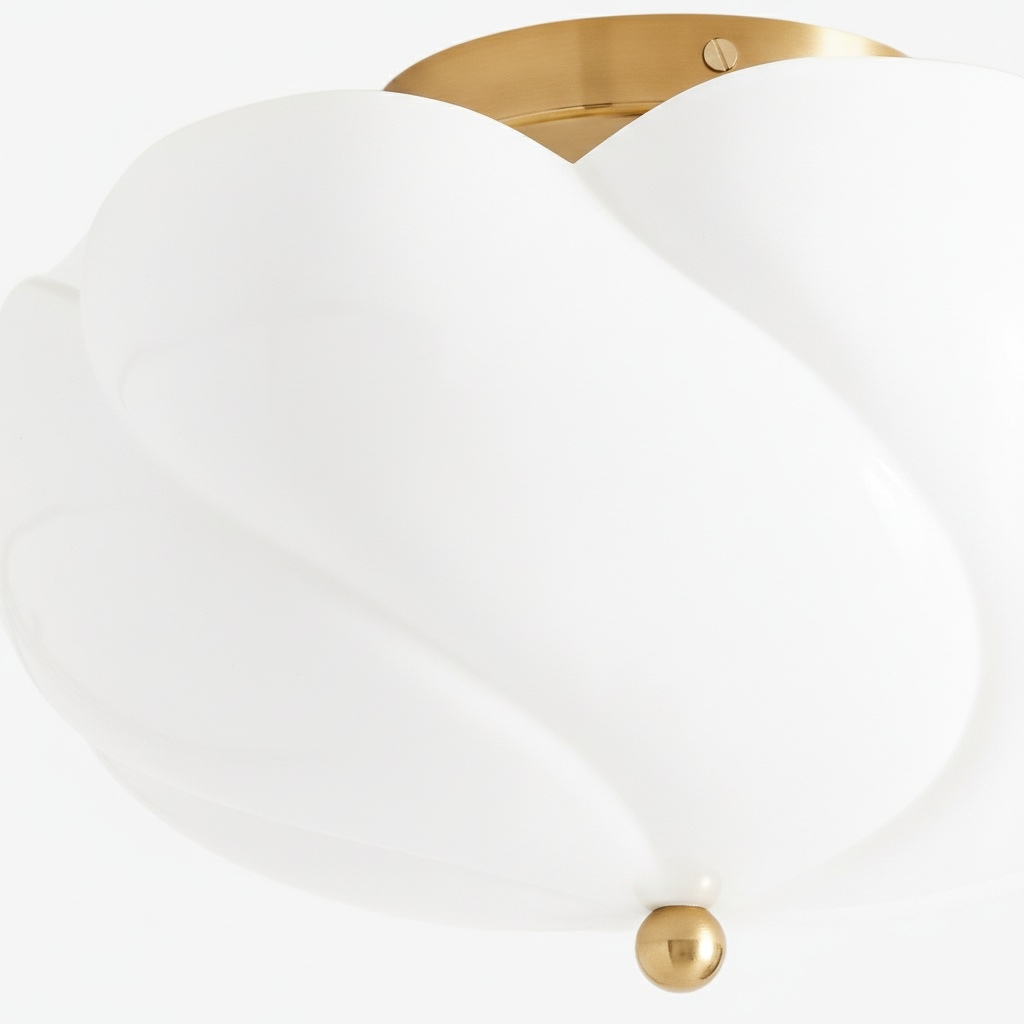 Close-up van de witte glazen kap