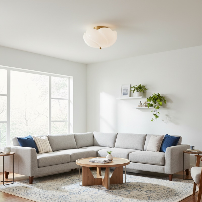 Modo ceiling light boven een lichte zithoek
