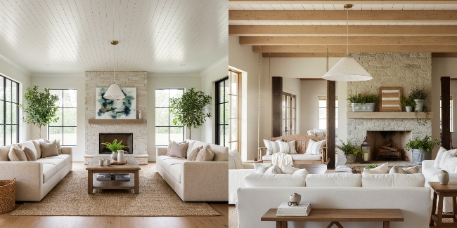 Twee interieurstijlen met Blossine hanglamp