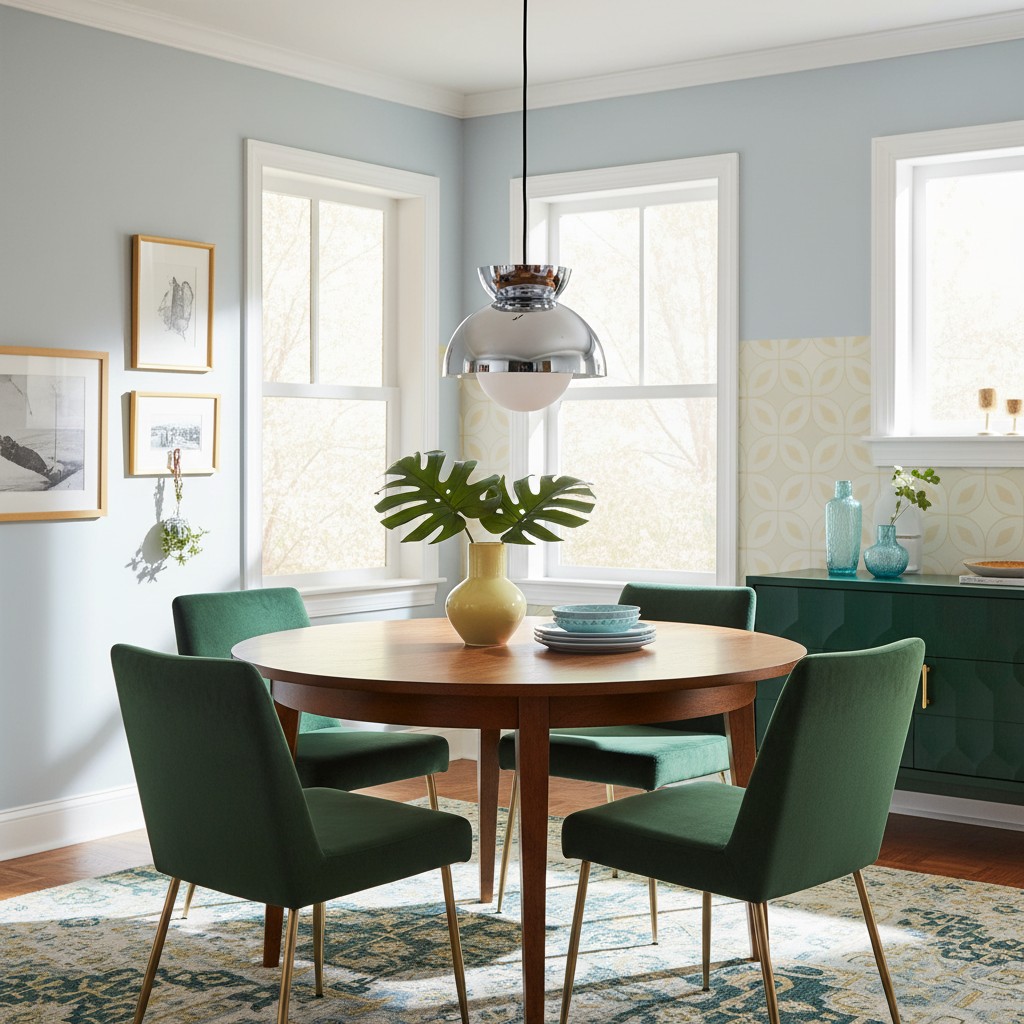 Aurelia hanglamp boven ronde eettafel