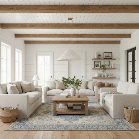 Blossine hanglamp in een gezellige woonkamer