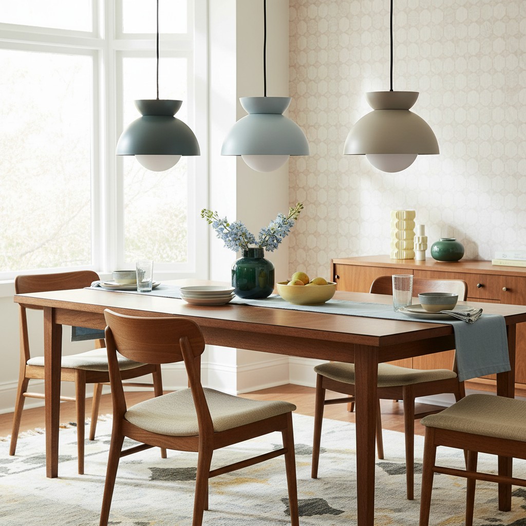 Zachte sfeerverlichting boven eettafel