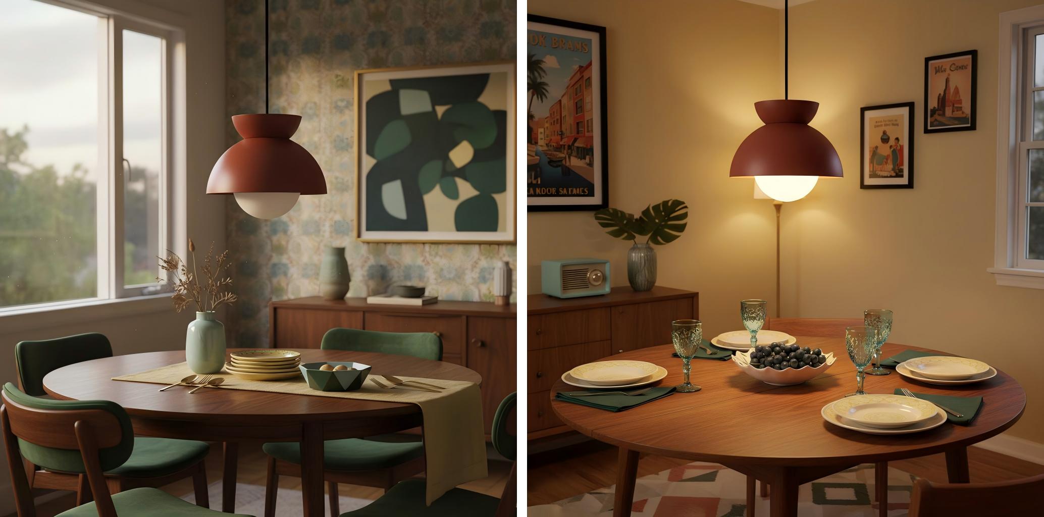 Aan en uit vergelijking van Aurelia hanglamp