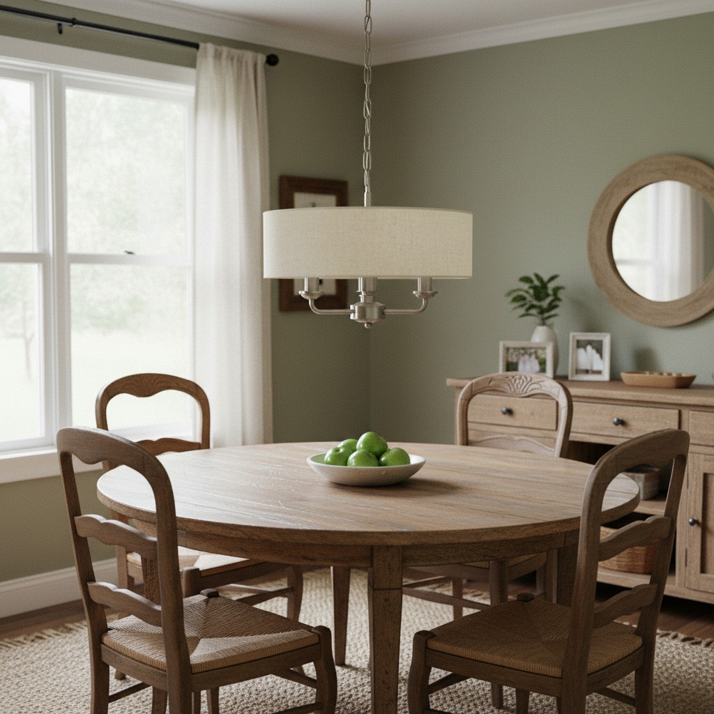 Tela Classic hanglamp boven ronde eettafel