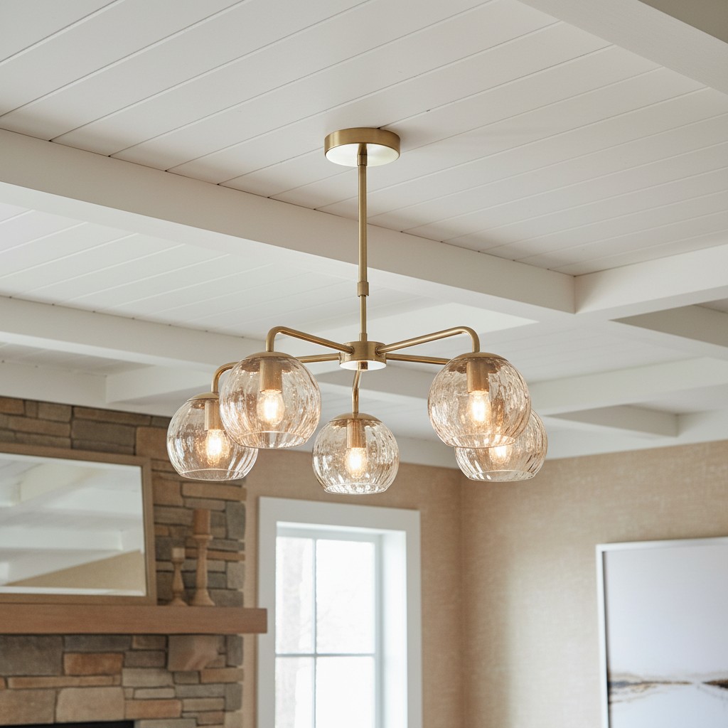 Tracian lamp bij klant aan plafond