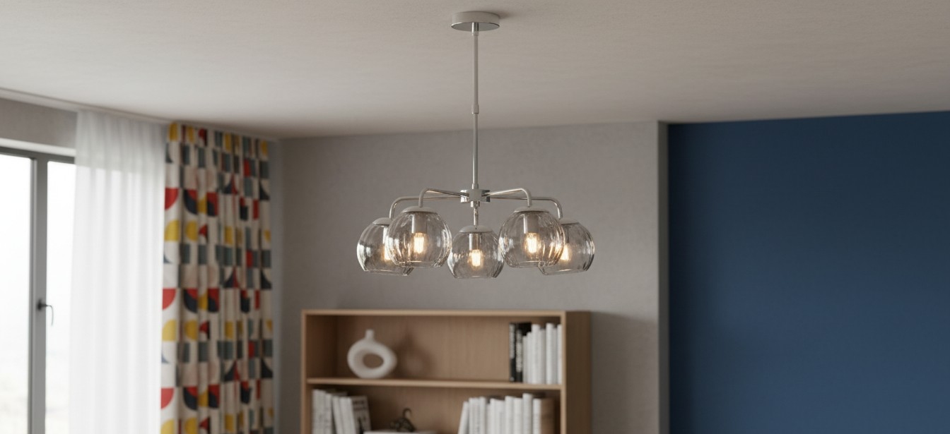 Tracian Glass Mid-Century Modern Globe Pendant Light for Dining Room
