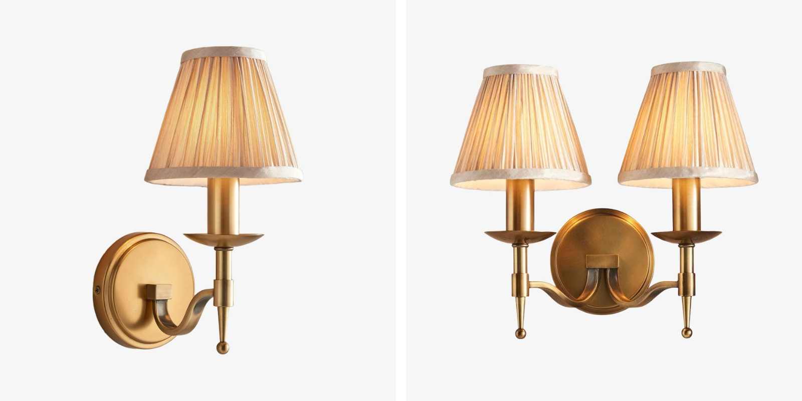 Tela wandlamp in enkele en dubbele uitvoering