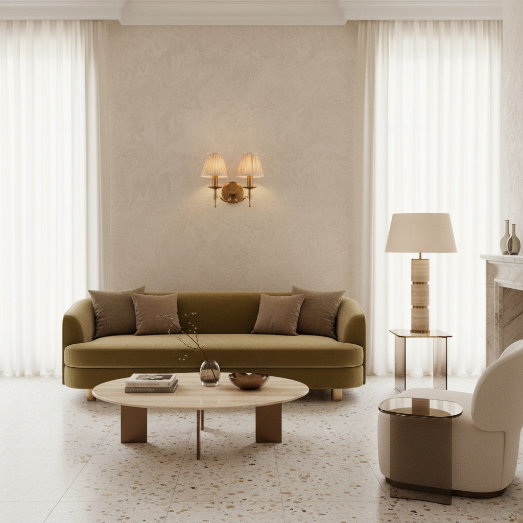 Tela wandlamp in woonkamer