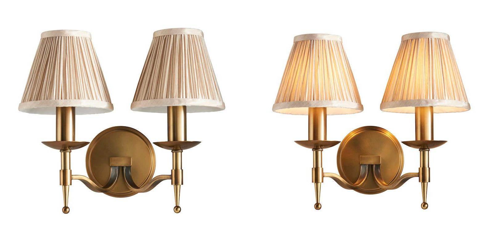 Aan en uit visueel effect van de Tela wandlamp