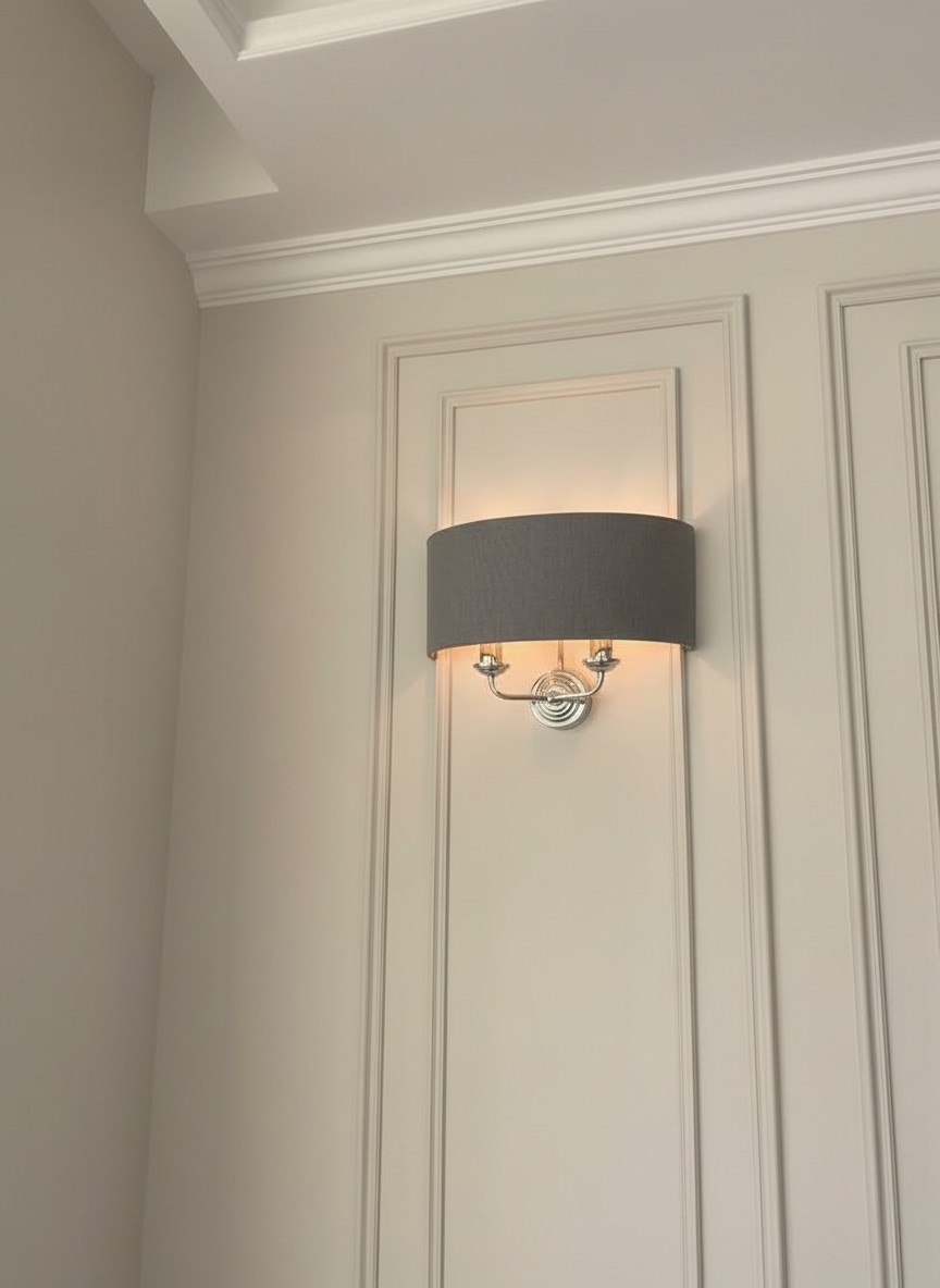 Klantfoto van Tela wandlamp met grijze kap
