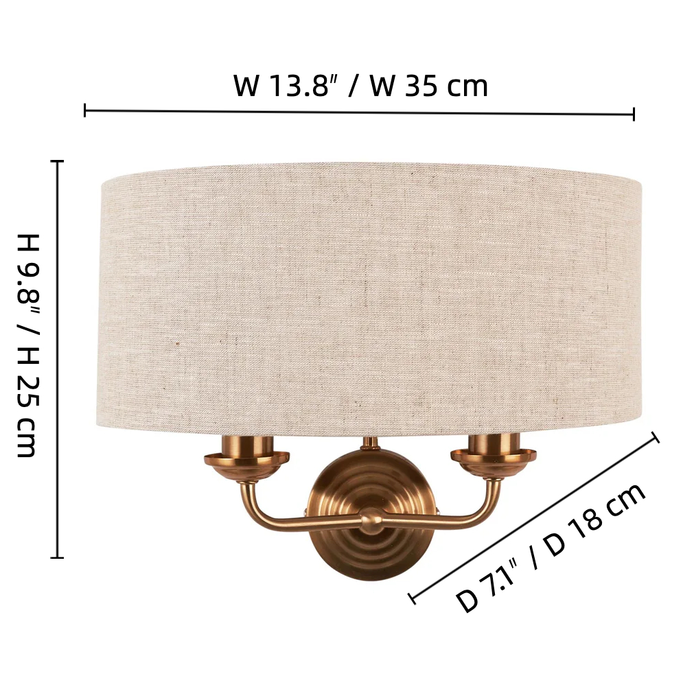 Afmetingen van de Tela wandlamp