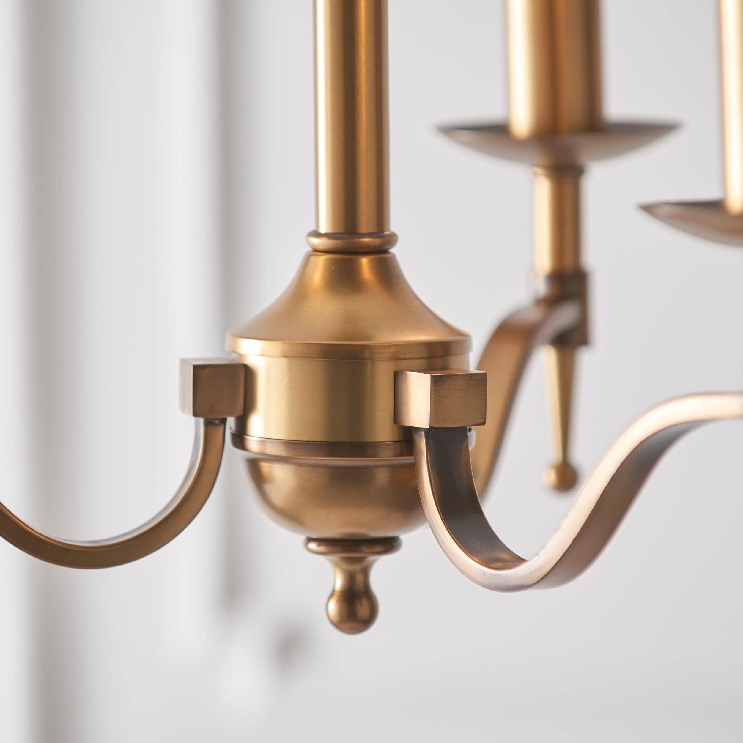 Close-up of Tela chandelier arm detail