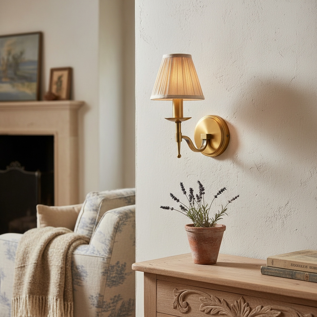 Klantfoto van Tela wandlamp naast fauteuil