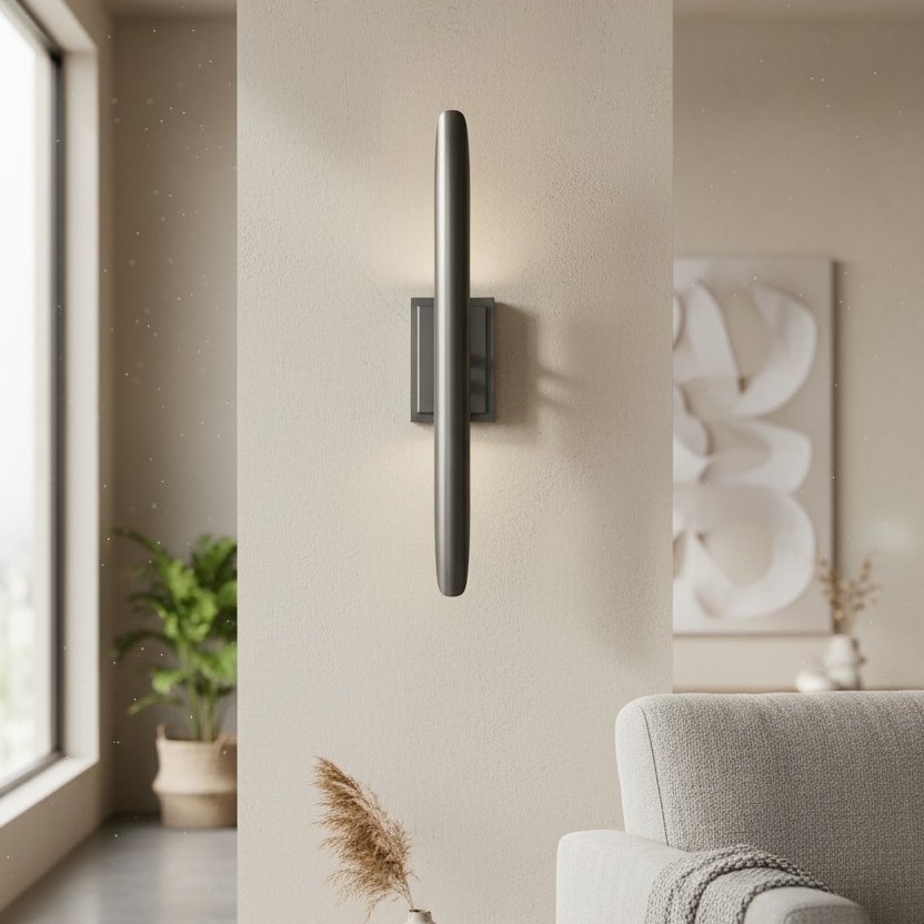 Close-up van wandlamp op een rustige wand