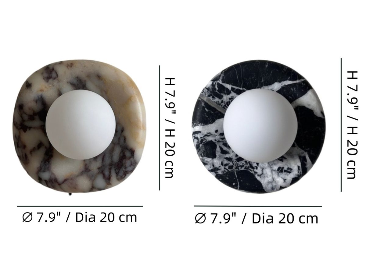 Afmetingen van de Oria wandlamp