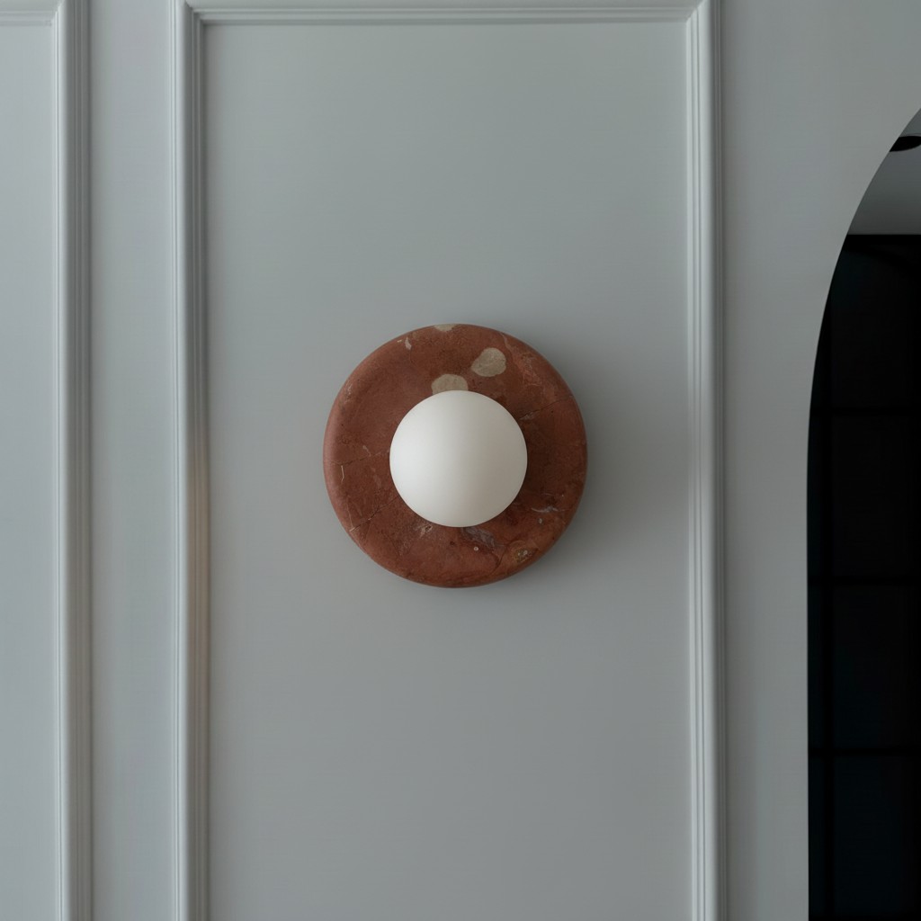 Fotorecensie van rode Oria wandlamp aan de muur