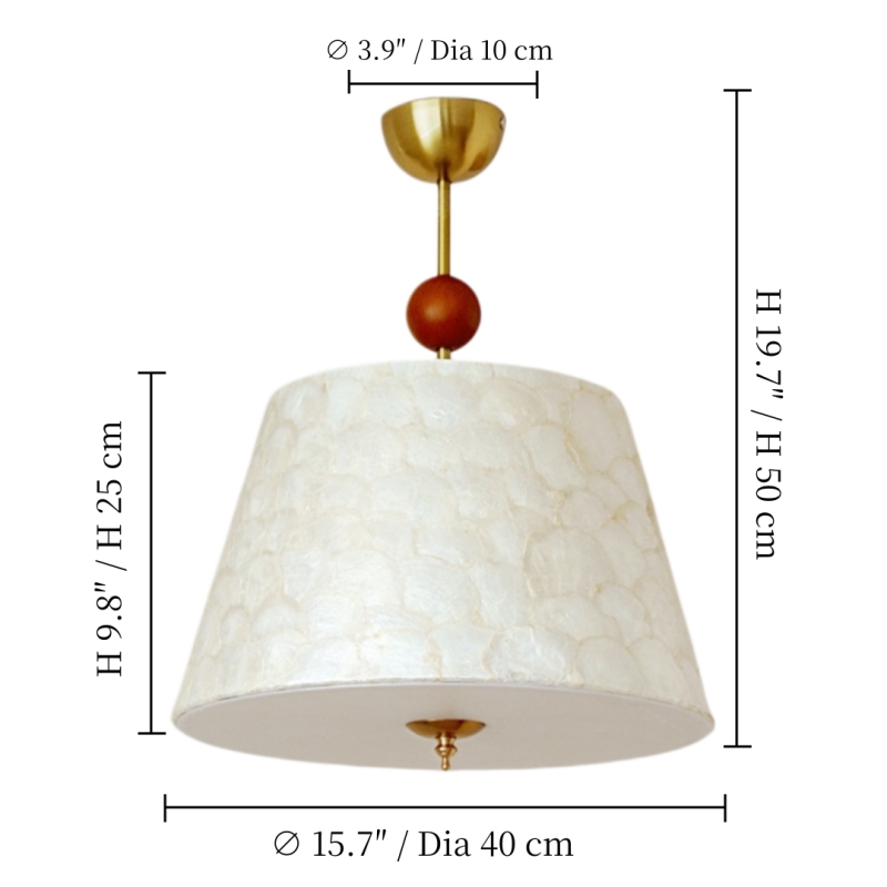 Lunavera ceiling light dimensions diagram