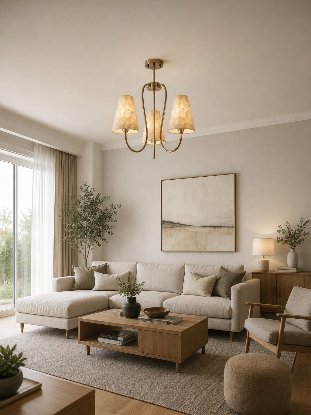 Klantfoto van Micahell chandelier boven bureau