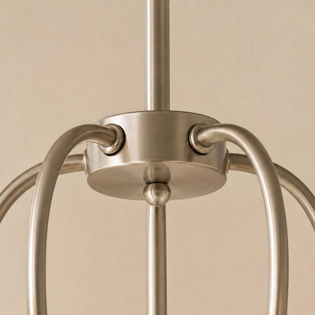 Close view of nickel metal frame connection