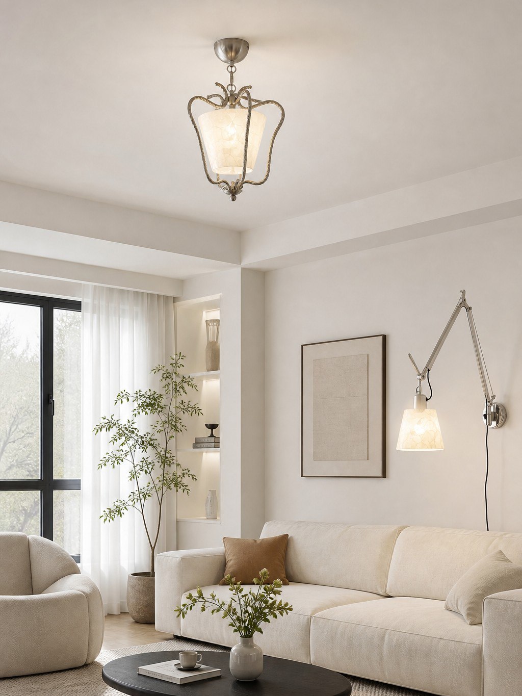 Customer bedroom photo with warm Lunavera light