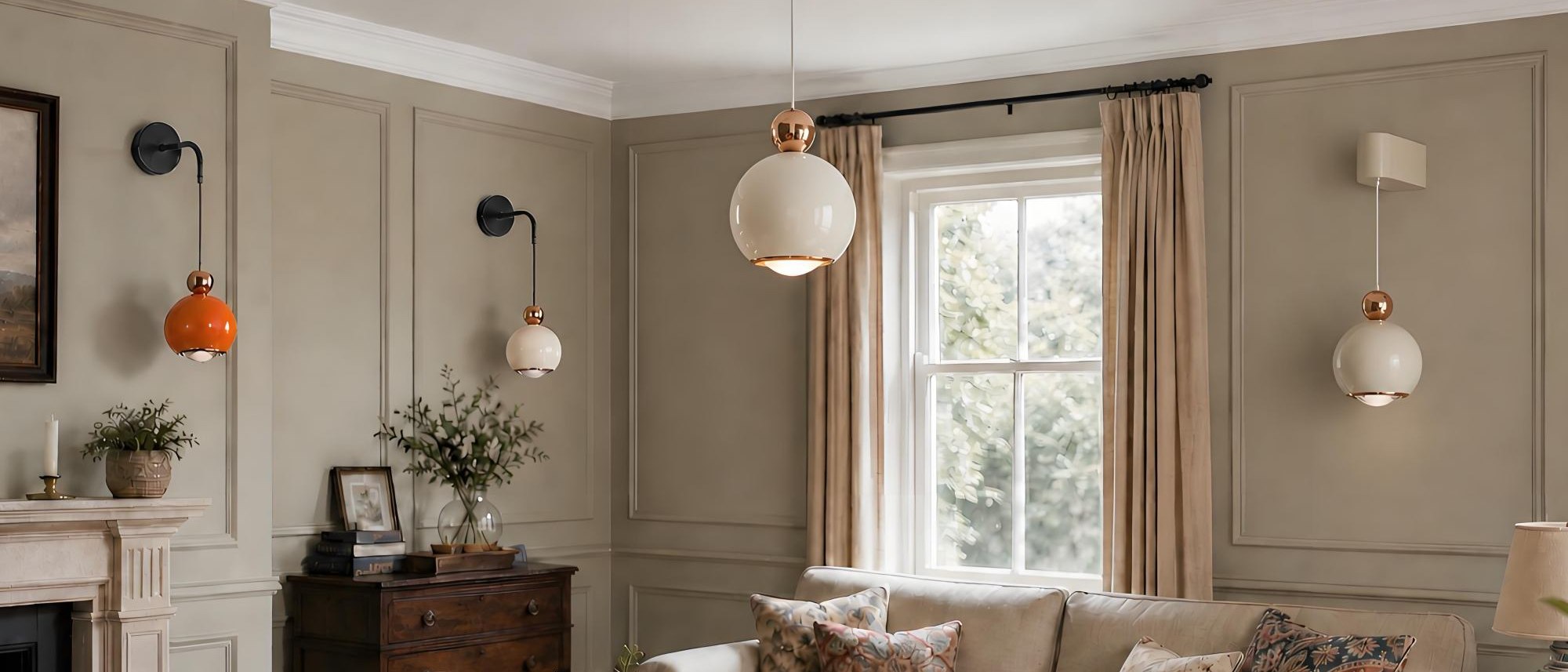Verstelbare wandlamp met aanraakbediening in een moderne woonkamer